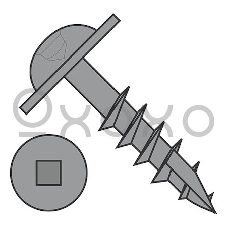 Oxoxo 8-9X1 1/2 Square Round Washer Pocket Hole Face Frame Coarse Thrd Type17 Partial Thrd Plain, 5000PK 569194