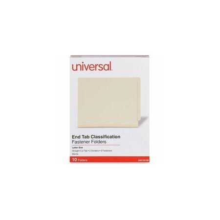 Universal Manila End Tab Folder, Letter, 6Sec, 10PK UNV16150