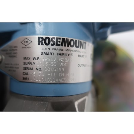 Rosemount LEVEL TRANSMITTER 10.5-55V-DC 3051L2AA0AD11AAE504M5