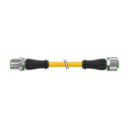 Murrelektronik Cordset, Straight, M12, Yellow, 22 AWG, 4A 7000-40021-0141000