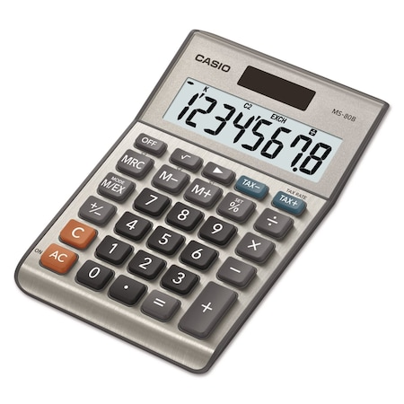 Casio MS-80B Tax and Currency Calculator, 8-Digit LCD MS-80B