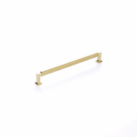 Schaub 10in Center to Center Haniburton Cabinet Pull Unlacquered Brass Finish 480-UNBR
