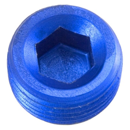 Pertrechos 02 AN NPT Hex Head Pipe Plug, Blue, 2PK PE2469498