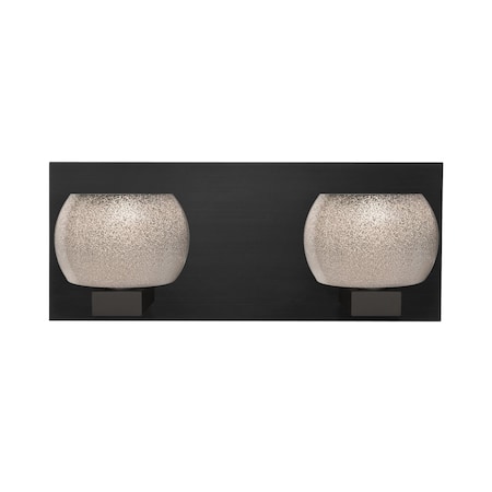 Besa Lighting Besa, Keno Vanity, Smoke Sand, Black Finish, 2x60W G9 base 2WF-KENOSM-BK