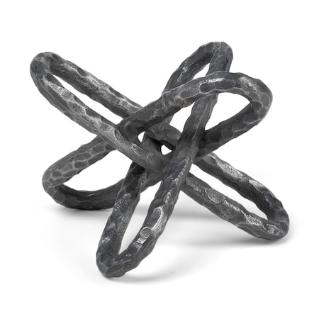 Homeroots 10" Antiqued Silver Metal Chain Link Tabletop Sculpture 392426