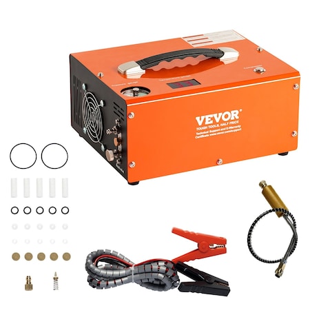 Vevor PCP Air Compressor 4500PSI/30Mpa Built-in Converter DC12V/AC120V Auto-Stop SS-PAC02A