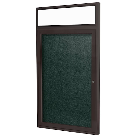 Ghent 1 Door Enclosed Vinyl Bulletin Board, Headliner Frame, Bronze Aluminum, 3'H x 2'W, Ebony PBVX2-183