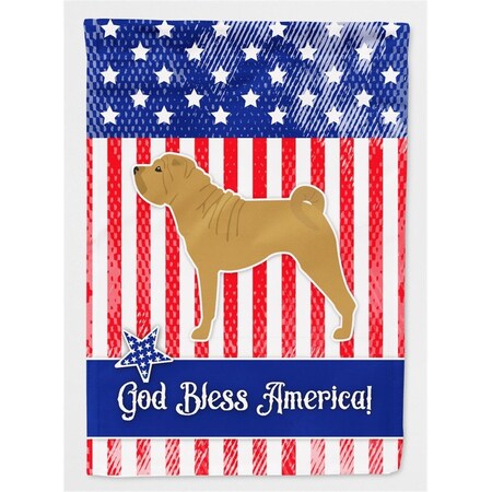 Carolines Treasures USA Patriotic Shar Pei Flag Canvas House Size BB3352CHF