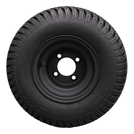 Tire & Wheel 8in Matte Black Steel Golf Cart Wheels and 18X8.50-8 Turf 4 Ply Tires - Single -  ANTEGO, A870100304188508