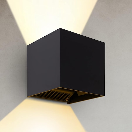 Leeki Outdoor Wall Light Cube, Black, 20W LKI-1026
