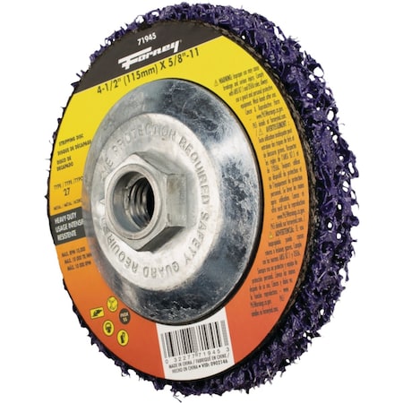 Forney Type 27 4-1/2'' x 5/8'' Heavy-Duty Strip & Finish Angle Grinder Stripping Disc 71945