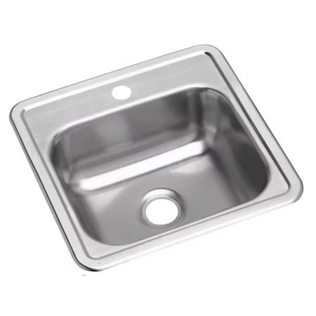 Elkay Sink, Drop-In Mount, 1 Hole, Satin D115151