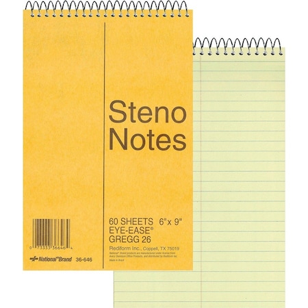National 6 x 9" Green Steno Pad 36646