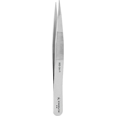 Excelta Tweezers, SS, 4 3/4" L, Straight, Point 00D-SA-PI