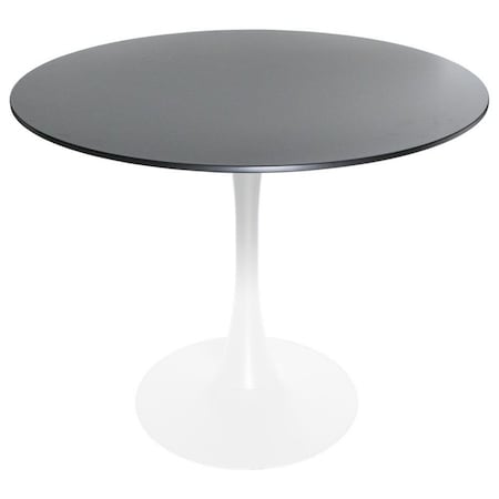 Leisuremod Round 32 in W, 29 in L, MDF/Iron, White/Black BTW-31BL