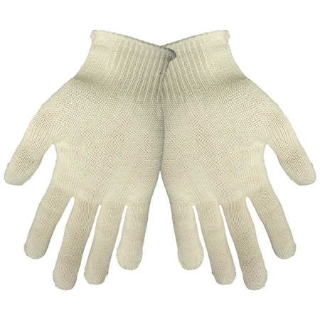 Global Glove 13 Gauge Lightweight Poly/Cotton Gloves, Natural Color, One Size Fits All, 12PK S13