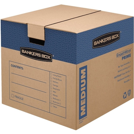 Bankers Box 18 in x 18 in x 16 in Moving Box, Kraft / Brown, Cardboard, 32 ECT, 8 PK 0062801