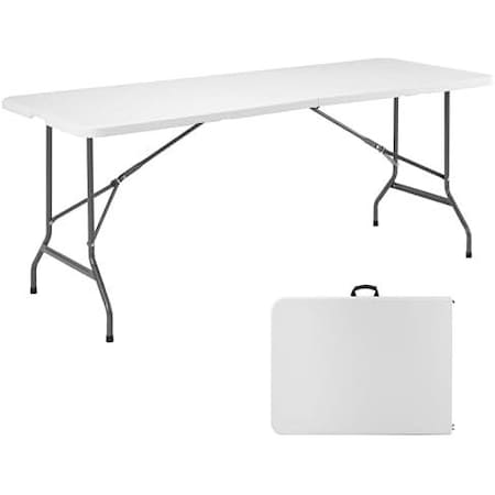 Yssoa 6 FT Portable Folding Table, Heavy Duty Table with Handles, Easy to Clean and Space Saving De 3A88FNTABLFOLD6WHT