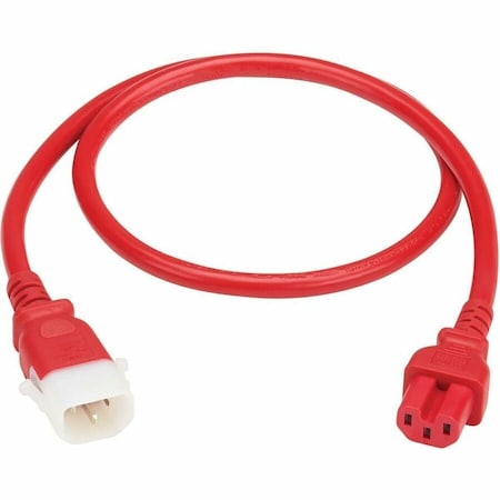 Eaton Tripp Lite series PDU Power Cord C15 to P-Lock C14 Heavy-Duty 15A 250V 14AWG 3ft Red, 6PK P018-E03-ARD-6