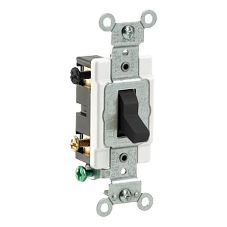 Leviton WallSwitch, 1hp, Toggle, 20A, Black, PK1 CS420-2E
