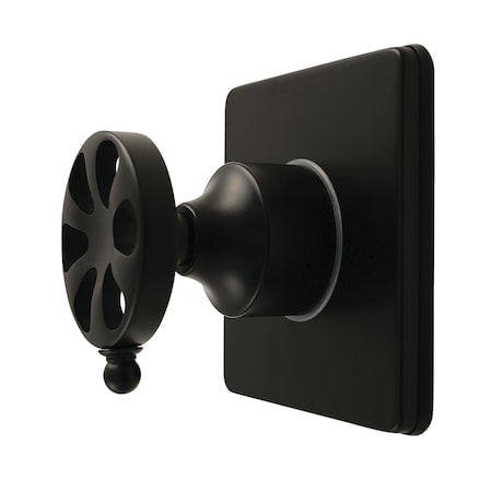 Kingston Brass Single-Handle Six-Way Diverter Valve with Square Trim Kit, Matte Black KS4040RX
