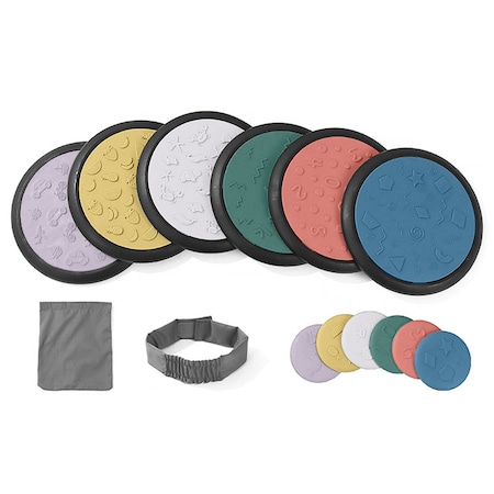 Kore Design Sensory Game Tiles, Assorted Colors, Two Sizes 10.23" & 4", Pastel Colors KDTD-1132