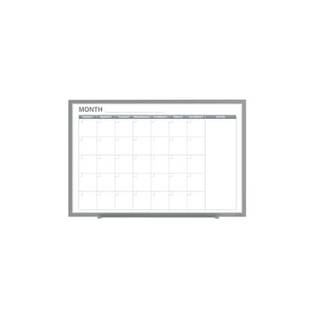Ghent Calendar Whiteboard with Aluminum Frame, 1 Month Calendar, Magnetic, 2'H x 3'W GRPM331M-23