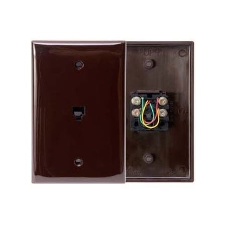 Leviton Telephone Wall Jack, Brown 40539-PMB
