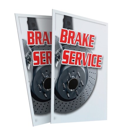 Signmission Brake Service, Plastic Signs Only 24 Inch x 36 Inch, Corrugated Plastic, 2PK CSB-2436-2PACK-Brake Service