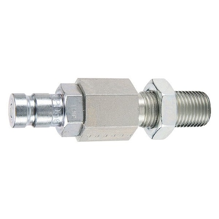 Parker Nipple, Steel Body, Push-to-Connect Lock, 9/16"-18 Thread Size PD346