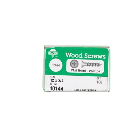 Hillman Wood Screws No. 12 S X 3/4 in L Phillips Zinc-Plated Zinc-Plated 40144