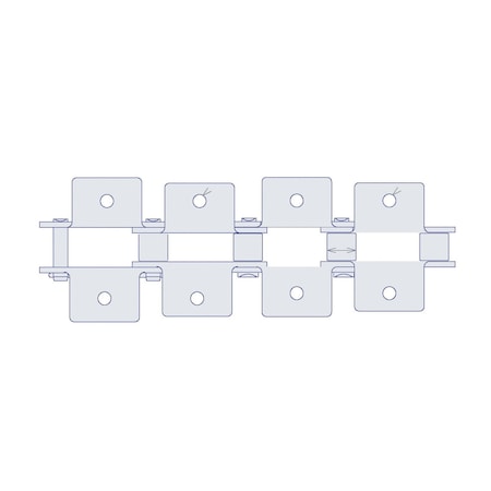 Hkk Chain HKK Double Pitch Riv Standard Conveyor w/K-1 Att on Every P, 2 P, 5/8 Dia x 5/8 W DC080RK1EV