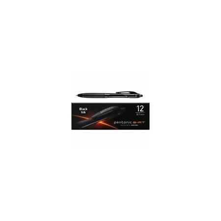 Pentonic Retractable Ballpoint Pens, 0.7 mm Fine Pen Point, Retractable, Black Ink, Nickel Silver Tip, 48PK PEN12120