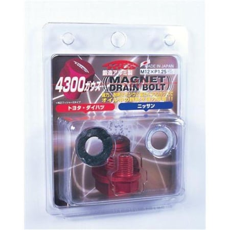 Perfectpitch M12X1.25 Red Magnetic Drain Bolt for Toyota, Daihatsu & Nissan PE3858091