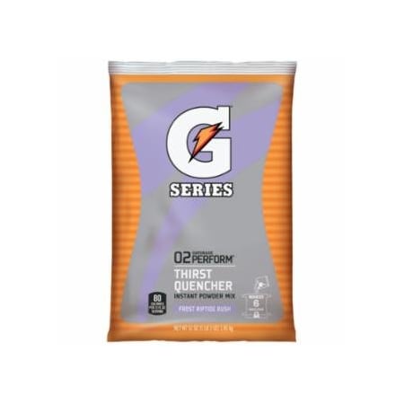 Gatorade G Series 02 Perform Thirst Quencher Instant Powder, 51 oz, Pouch, 6 gal Yield, Frost Riptide, 14PK 308-33672