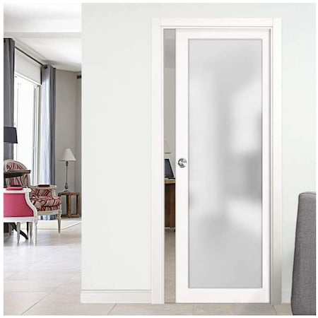 Sartodoors Pocket Interior Door, 32" x 84", White PLANUM2102PD-WS-3284