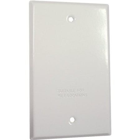 Hubbell Cover, 4-17/32 in L, 2-25/32 in W, Metal, White, Powder-Coated 5173-6