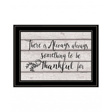 Homeroots Always Thankful 3 Black Framed Print Wall Art 407745