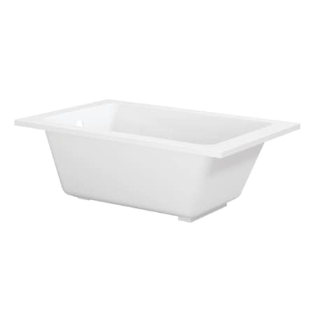 Kingston Brass 54" Acrylic Rectangular Drop-In Tub with Anti-Skid Surface, Glossy White VTPN543419T