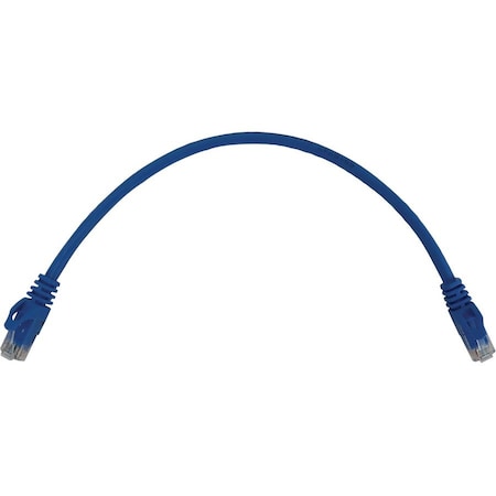Eaton Tripp Lite Series Cat6a 10G Snagless Molded UTP Ethernet Cable RJ45 M/M, PoE, Blue, 1 ft. 0.3 m N261-001-BL