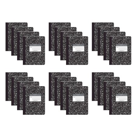 Roaring Spring Case of Black Marble Comp Notebooks, Wide Ruled, 100 sht, 15 lb White Paper, 9.75"x7.75", Hard Cover, PK24 77230cs