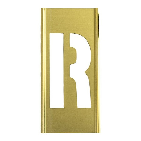C.H. Hanson Stencil Sort-1" Brass Gothic R, Letter, Gothic Font, Brass, 1 Pieces 10008R