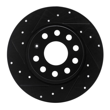 Dynamic Friction Co DFC Brake Rotor - Drilled and Slotted - Black 633-74031L