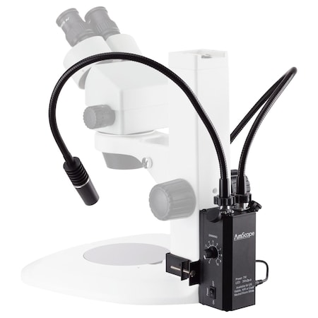 Amscope 6 Watt LED Dual Gooseneck Piggyback Illuminator LED-6WA
