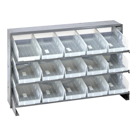 Quantum Storage Systems BENCH RACK W/15 BINS CLEAR QPRHA-102CL