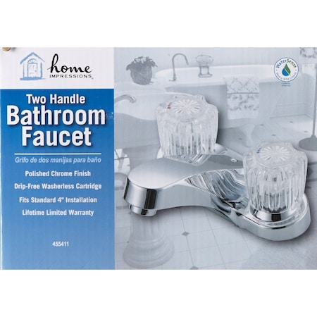 Home Impressions Chrome 2-Handle Knob 4'' Centerset Bathroom Faucet F512C044CP-JPA3