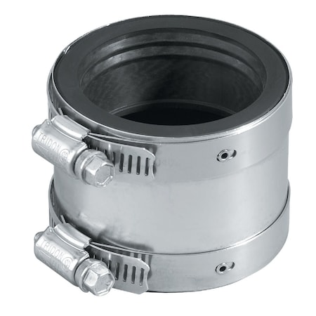 Fernco Proflex 3'' x 3'' PVC Shielded Coupling - Cast-Iron to Plastic Steel Extra-Heavy Cast Iron P3000-33