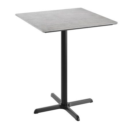 Flash Furniture 36" Square Tabletop, Seamless Surface Technology, Gray Faux Concrete, 30x30 Black Bar Height X-Base ST-SQ36-CMGY-T3030B-GG