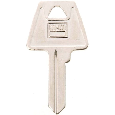 Hy-Ko Key Blank, Brass, Nickel, For: American Cabinet, House Locks and Padlocks 11010AM6