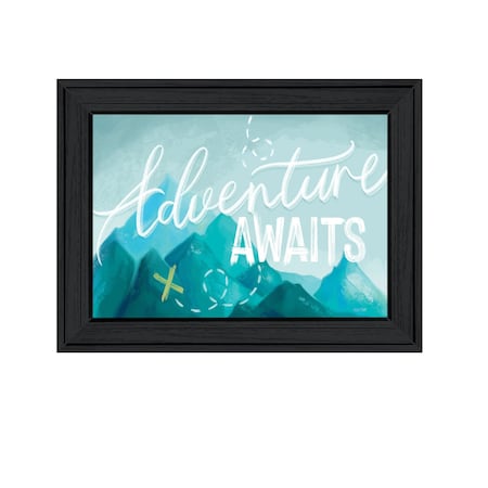 Homeroots Adventure Awaits Black Framed Print Wall Art 529858